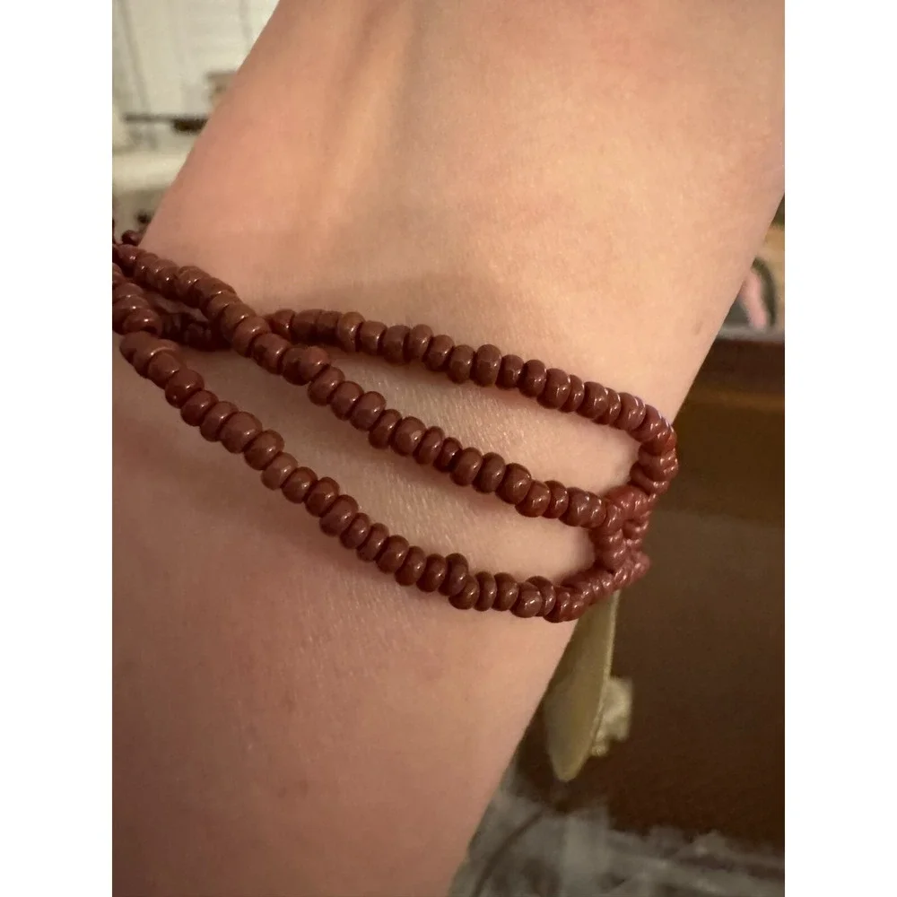 Beaded Shell Accent Bracelet Brown‎ Beach Boho Women's Jewelry